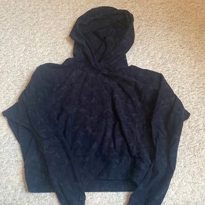 Athleta blue camo cropped hoodie